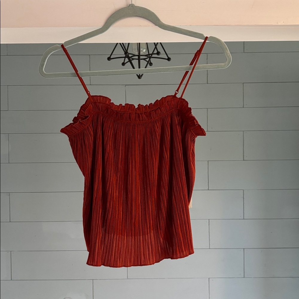 Madewell Rust Pleated Top